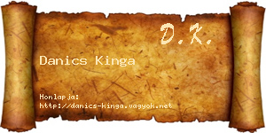 Danics Kinga névjegykártya
